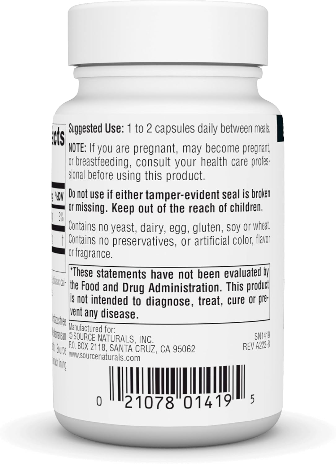 Natural Mastic Gum Extract Capsules 500mg - 30 Count for Stomach Discomfort Relief by Source Naturals