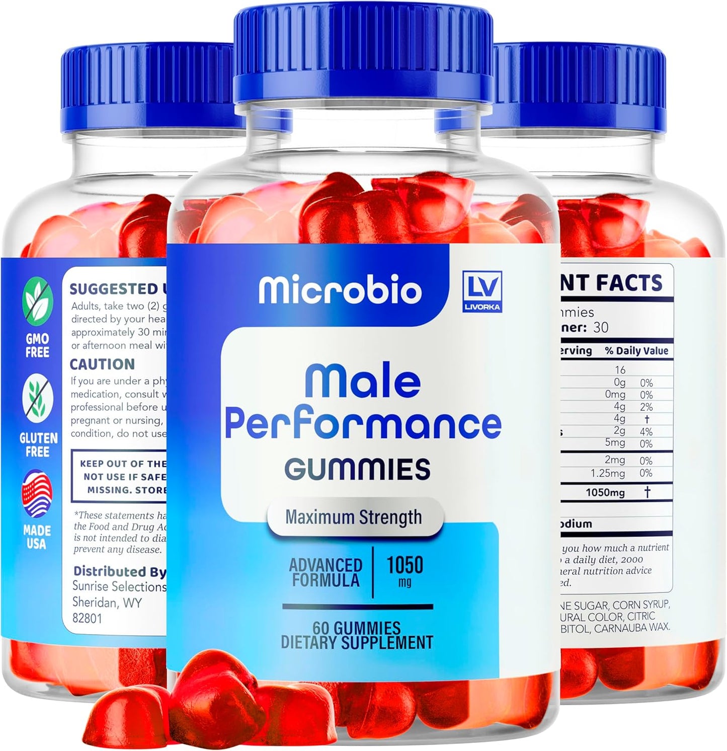 Natural Microbio ME Gummies for Men - 2 Month Supply of 120 Gummies