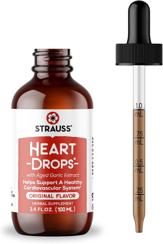 Natural Mistletoe & Aged Garlic Heart Health Supplement - Vegan & Non-GMO - 100 ml Bottle - Strauss Naturals Heartdrops