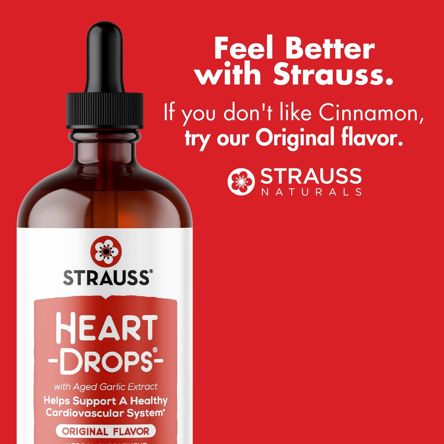 Natural Mistletoe & Aged Garlic Heart Health Supplement - Vegan & Non-GMO - 100 ml Bottle - Strauss Naturals Heartdrops