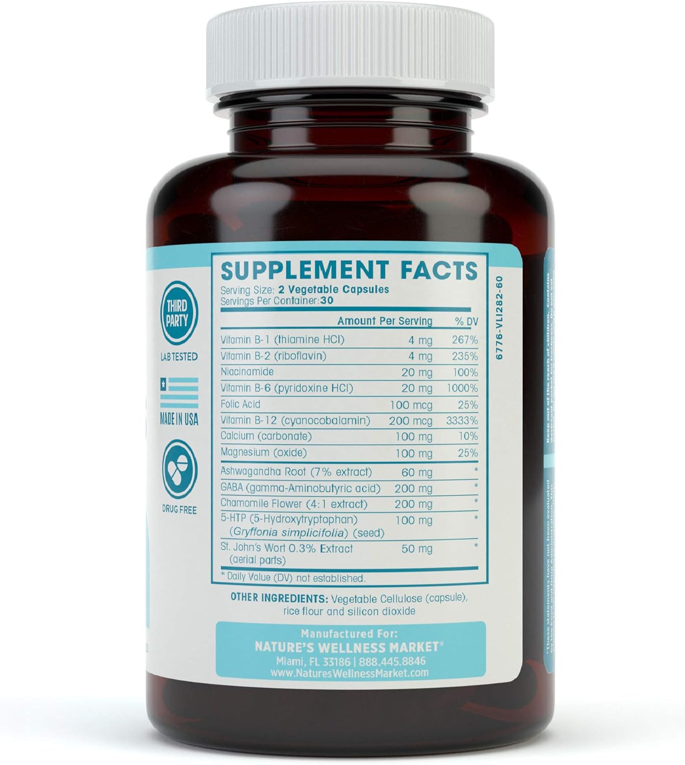 Natural Mood Enhancer Supplement for Calming Body and Mind | Natures Wellness ZENTA - Boost Serotonin with 5-HTP, Ashwagandha, Chamomile, DMAE | 60 ct