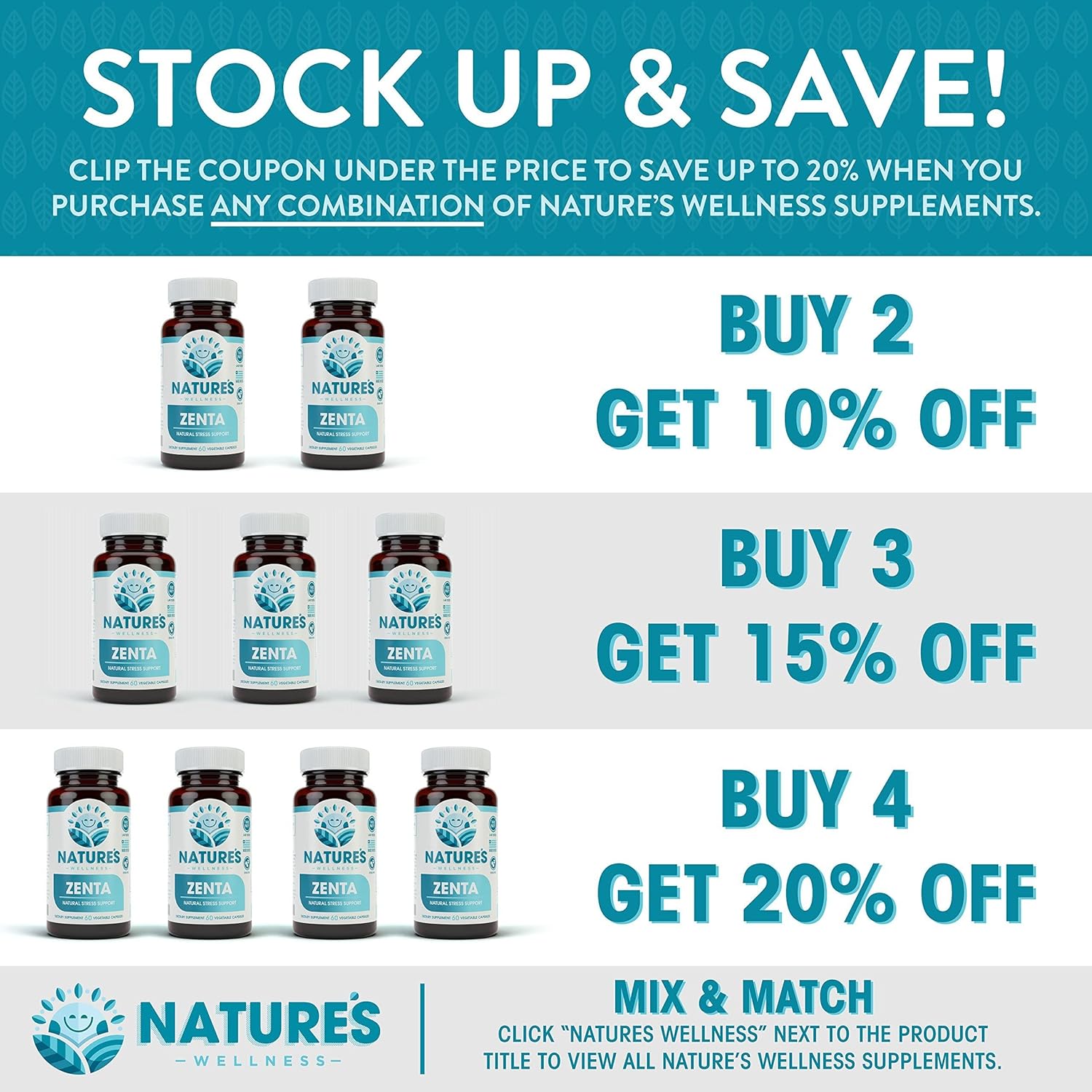 Natural Mood Enhancer Supplement for Calming Body and Mind | Natures Wellness ZENTA - Boost Serotonin with 5-HTP, Ashwagandha, Chamomile, DMAE | 60 ct