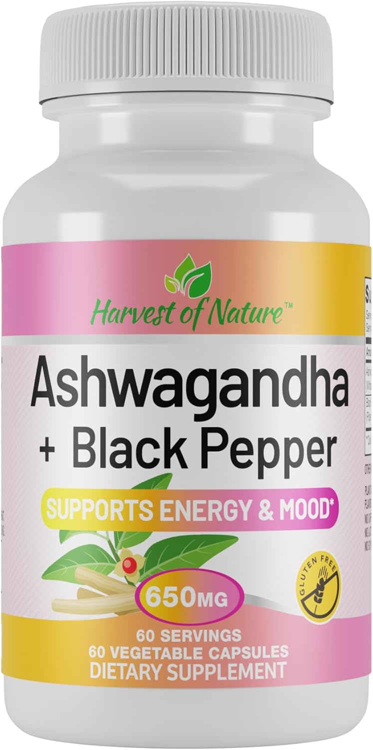 Natural Mood Support Blend with Ashwagandha and Black Pepper for a Happy and Calm Mind