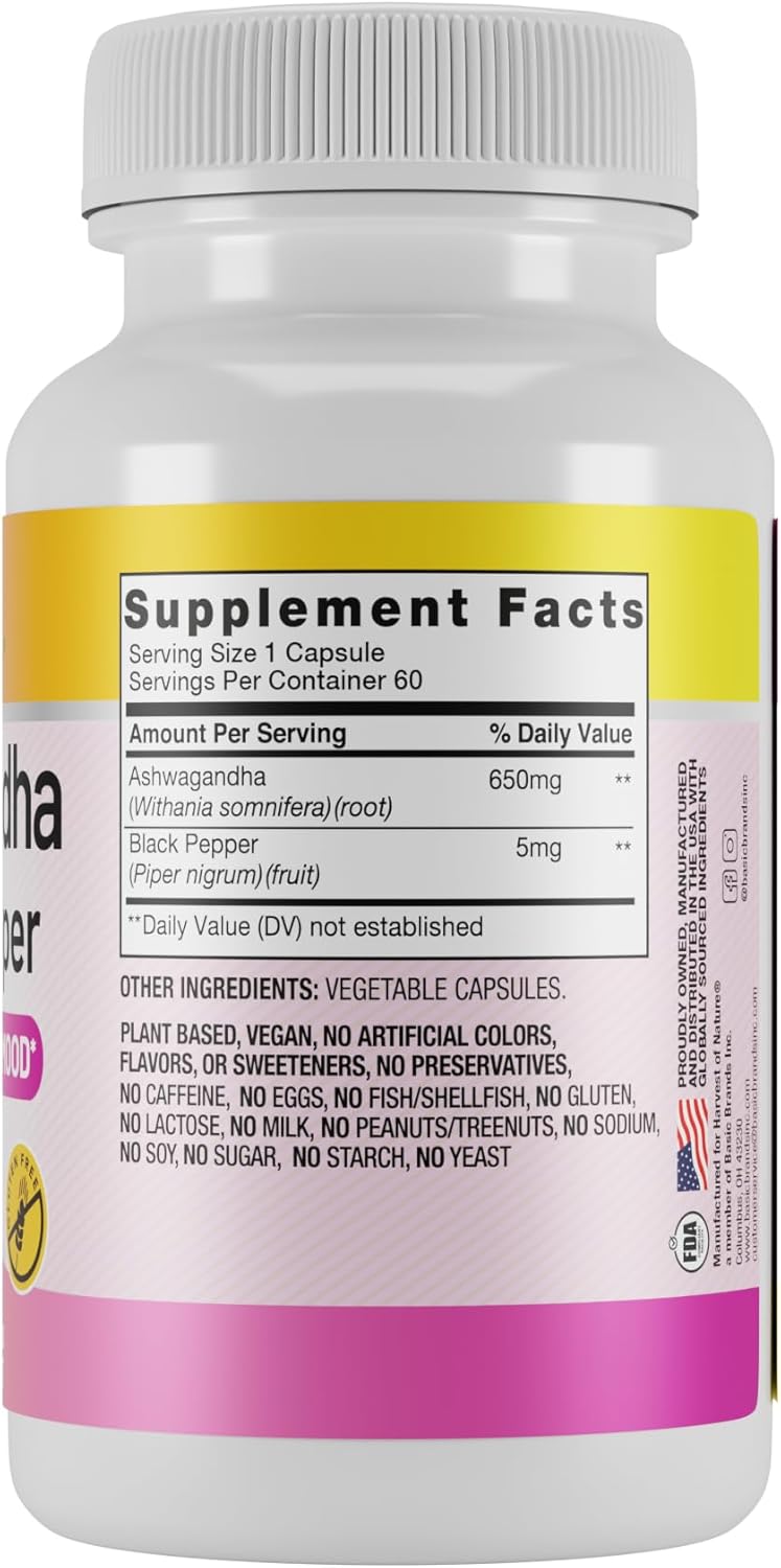 Natural Mood Support Blend with Ashwagandha and Black Pepper for a Happy and Calm Mind