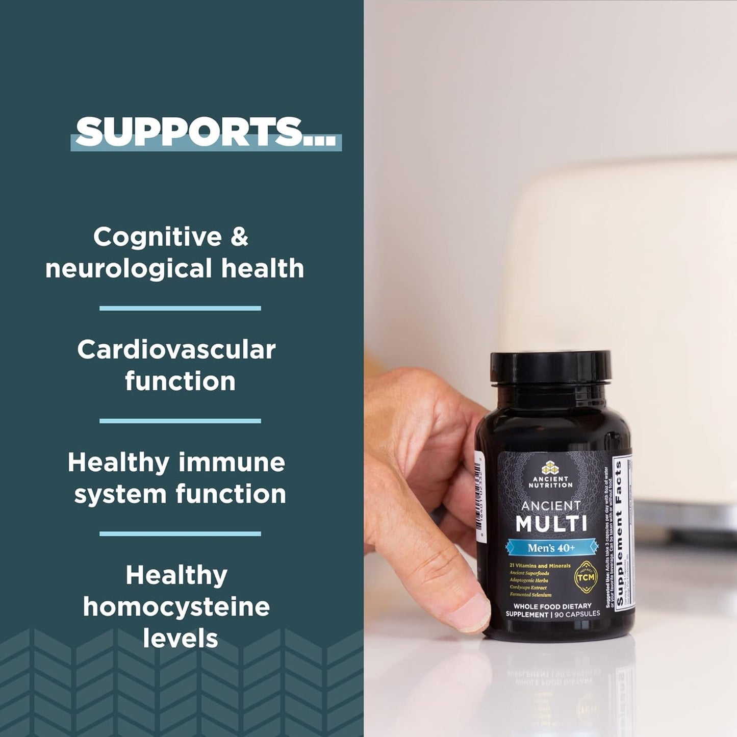 Natural Multivitamins for Men and Women Over 40 - 90 Count