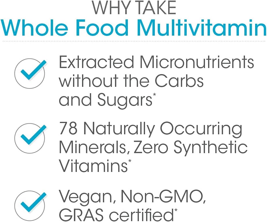 Natural Non-GMO Vegan Multivitamin Supplement with Trace Minerals - 120 Vegicaps - 60 Day Supply for Men & Women - Silver Fern Whole Food Formula