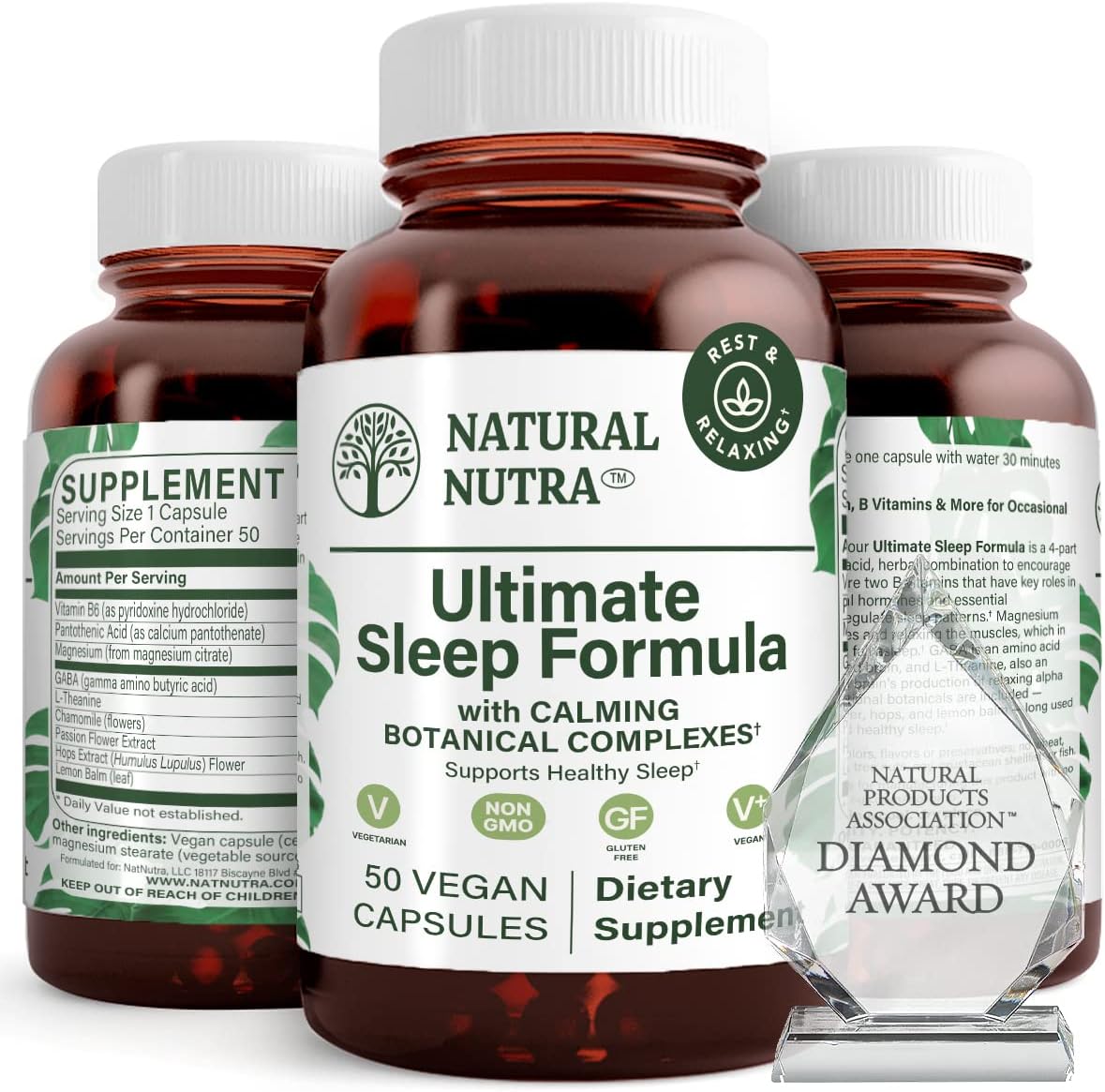 Natural Nutra Ultimate Sleep Formula Supplement - Promotes Healthy Sleep, Reduces Stress, Calms Brain and Muscles, 50 Capsules - BoostGo Australia