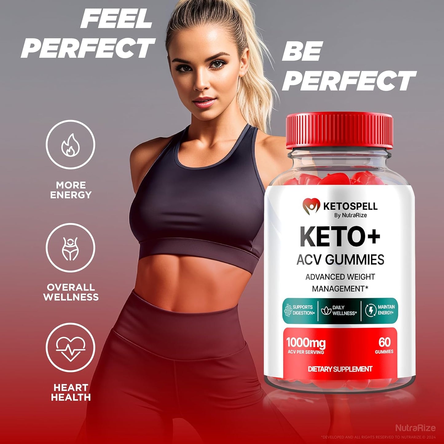 Natural NutraRize KetoSpell ACV Gummies for Advanced Slimming Formula Support - 1000MG Apple Cider Vinegar Supplement - 60 Gomitas Reviews