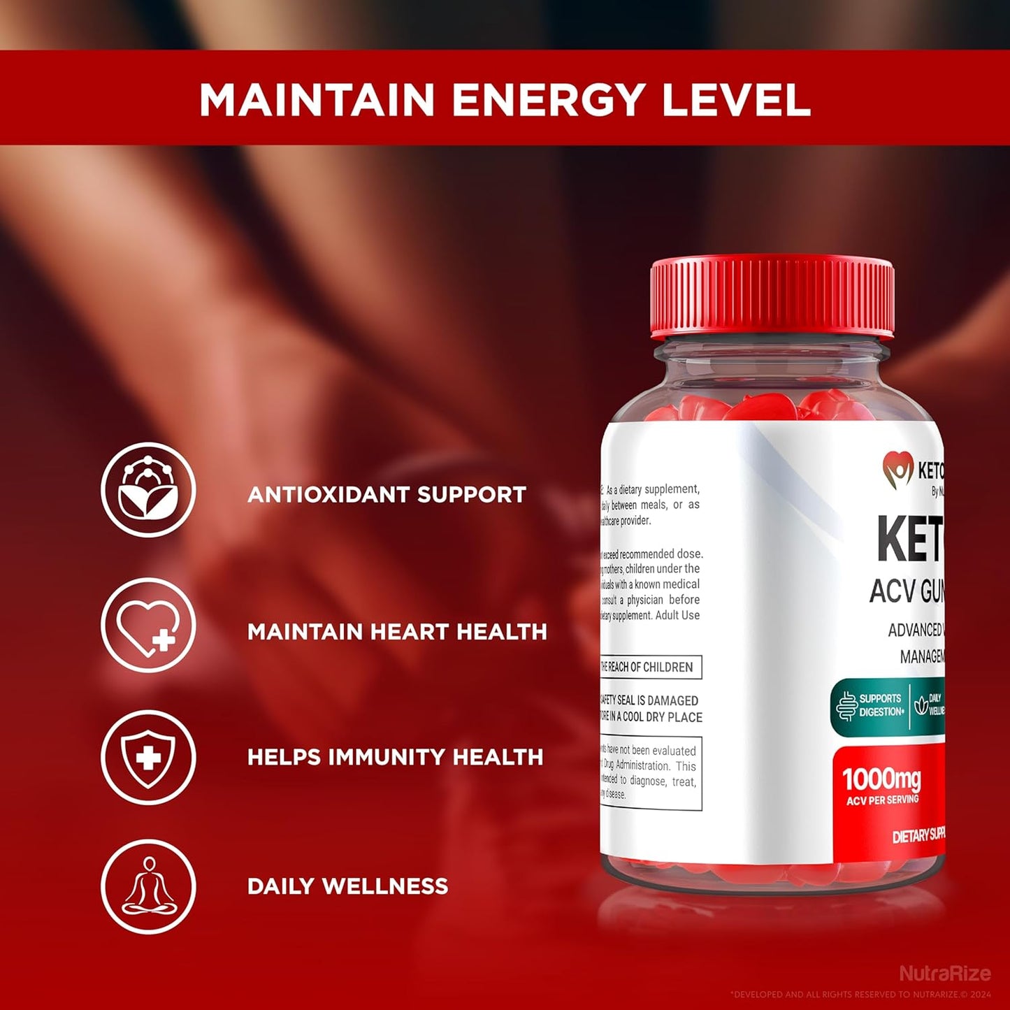 Natural NutraRize KetoSpell ACV Gummies for Advanced Slimming Formula Support - 1000MG Apple Cider Vinegar Supplement - 60 Gomitas Reviews