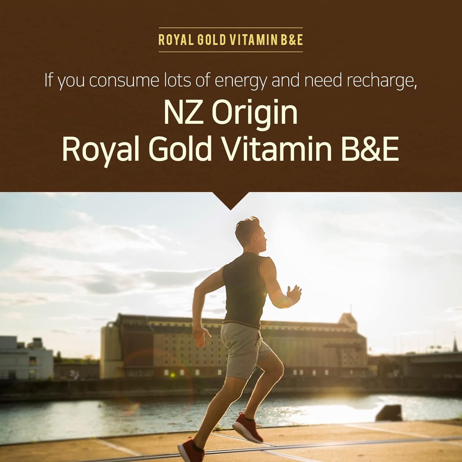 Natural NZ Origin Royal Gold Vitamin B&E Capsules for Men, Women, and Kids - 60 Count Bottle - Supports Cell Protection and Energy Production in Body - Niacin 15mg Dietary Supplement