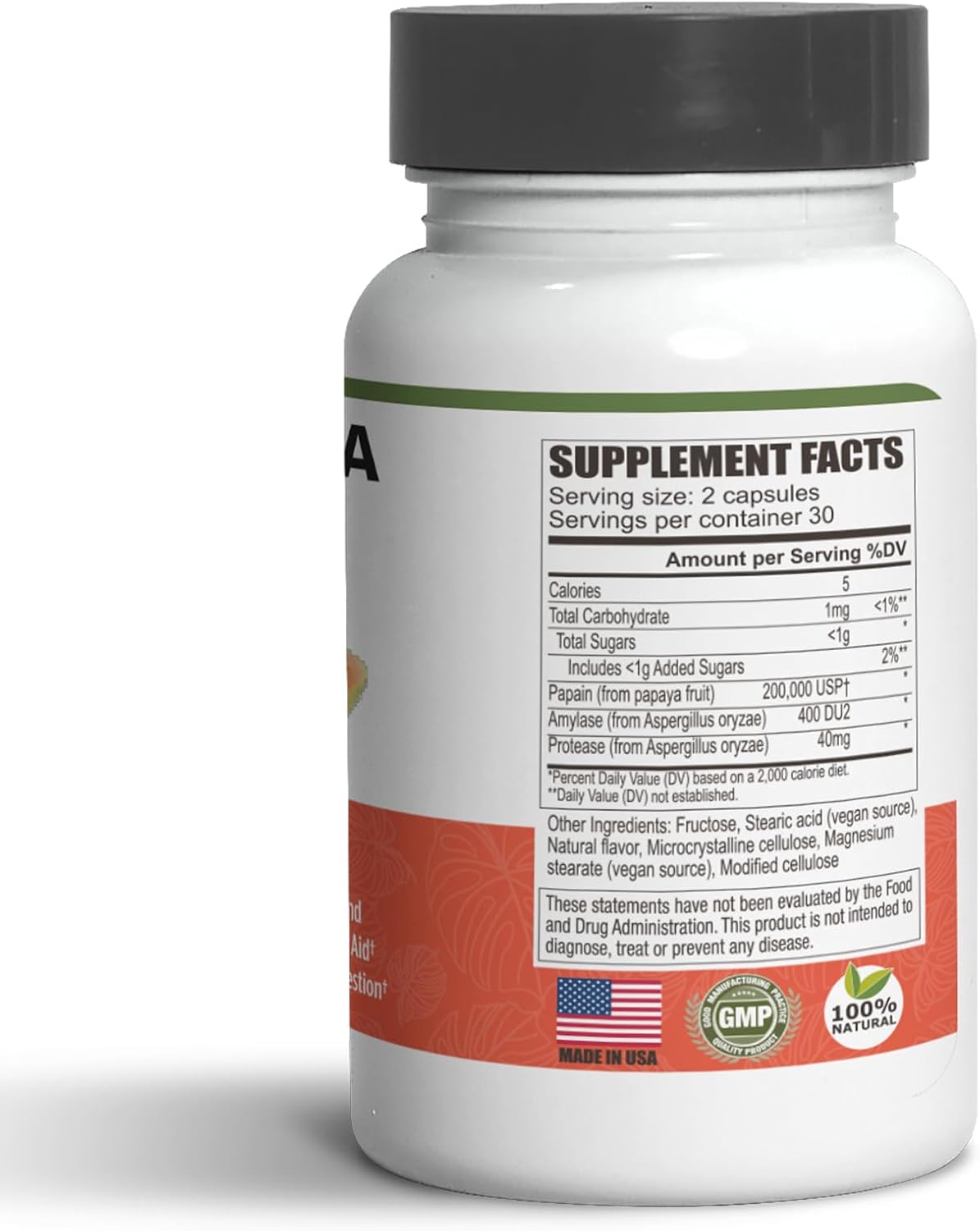 Natural Papaya Enzymes Dietary Supplement for Digestive Harmony and Well-Being - Enzyme Blend for Gut Health