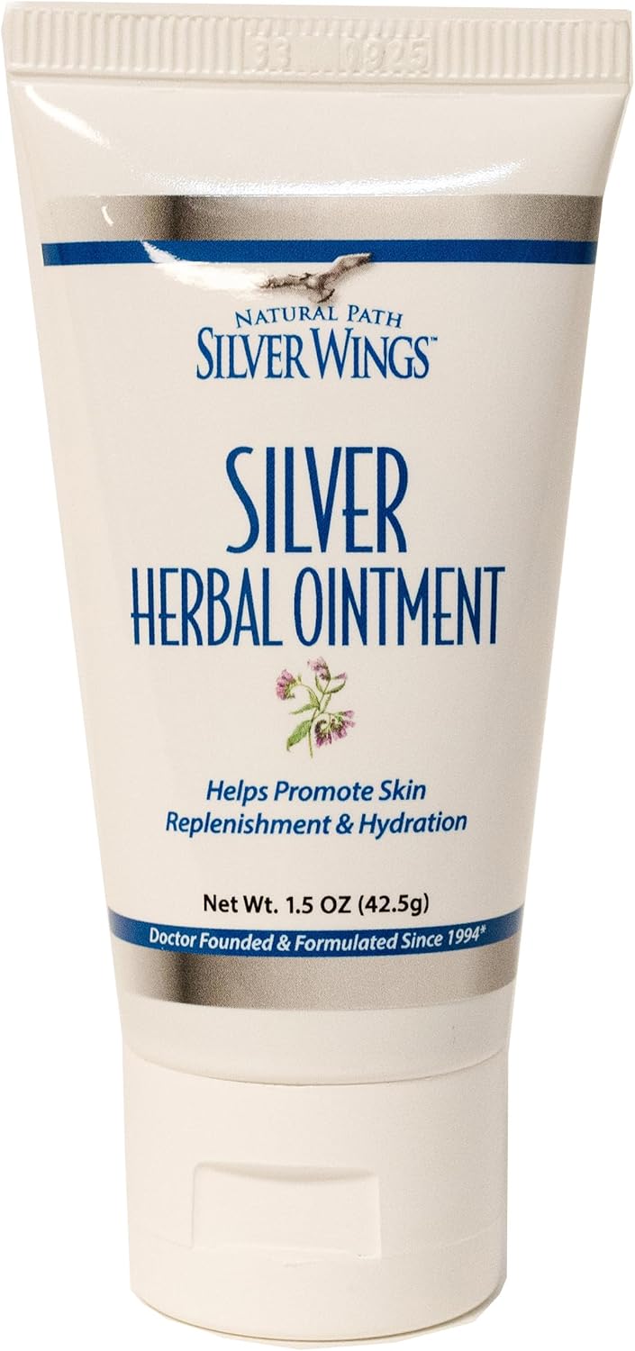 Natural Path Silver Wings Silver 250ppm Herbal Ointment 1.5 oz. for Skin Healing & Nourishing