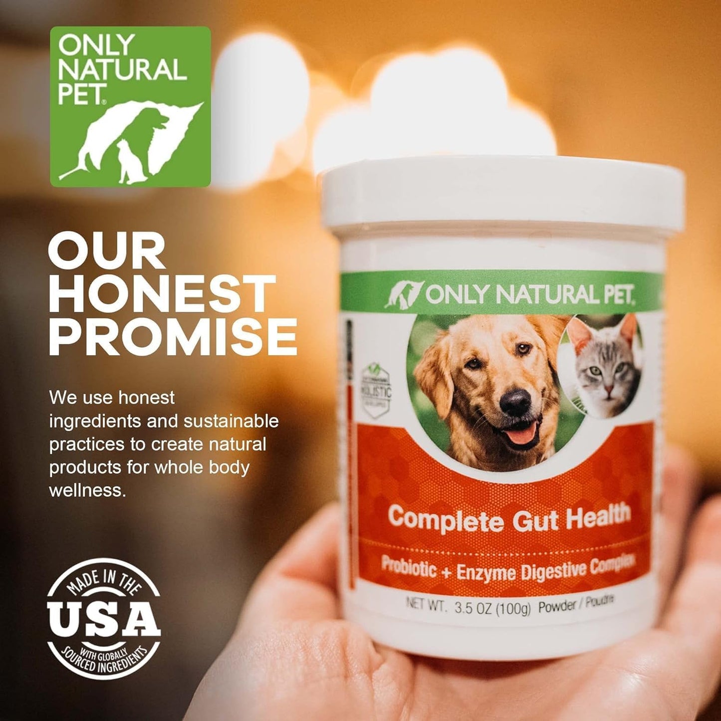 Natural Pet Probiotic & Digestive Enzyme Supplement - Gut Health Complex for Dogs & Cats - Supports Digestion, Immune System, Nutrient Absorption - 3.5oz Powder (2 Pack)