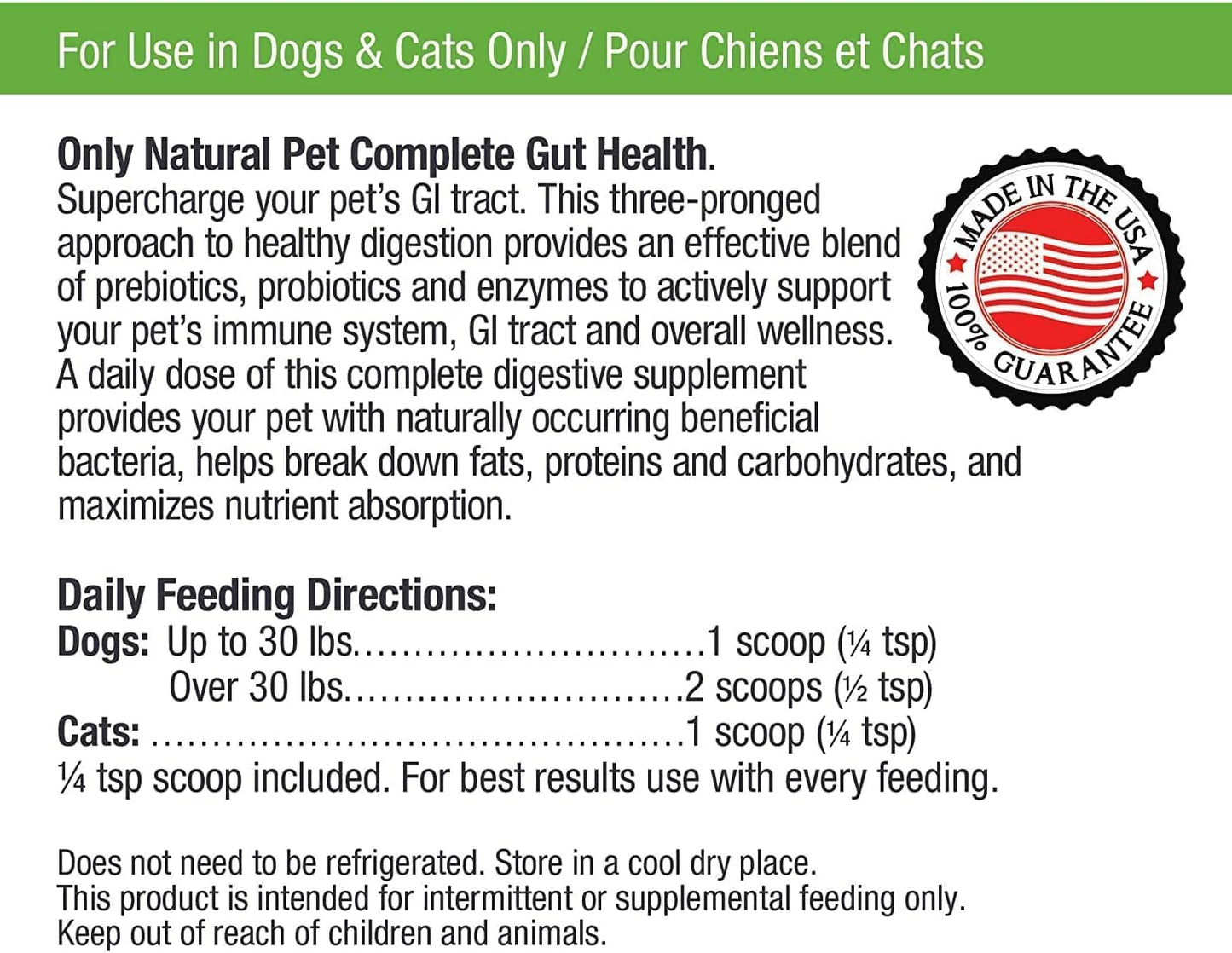 Natural Pet Probiotic & Digestive Enzyme Supplement - Gut Health Complex for Dogs & Cats - Supports Digestion, Immune System, Nutrient Absorption - 3.5oz Powder (2 Pack)