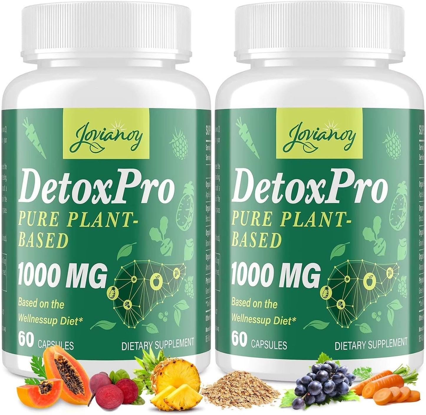 Natural Plant-Based Detox Cleanse with Zeolite for Liver, Gut & Colon Support - Antioxidant & Digestive Aid - 2000 MG - Fast-Acting Formula - 120 Capsules