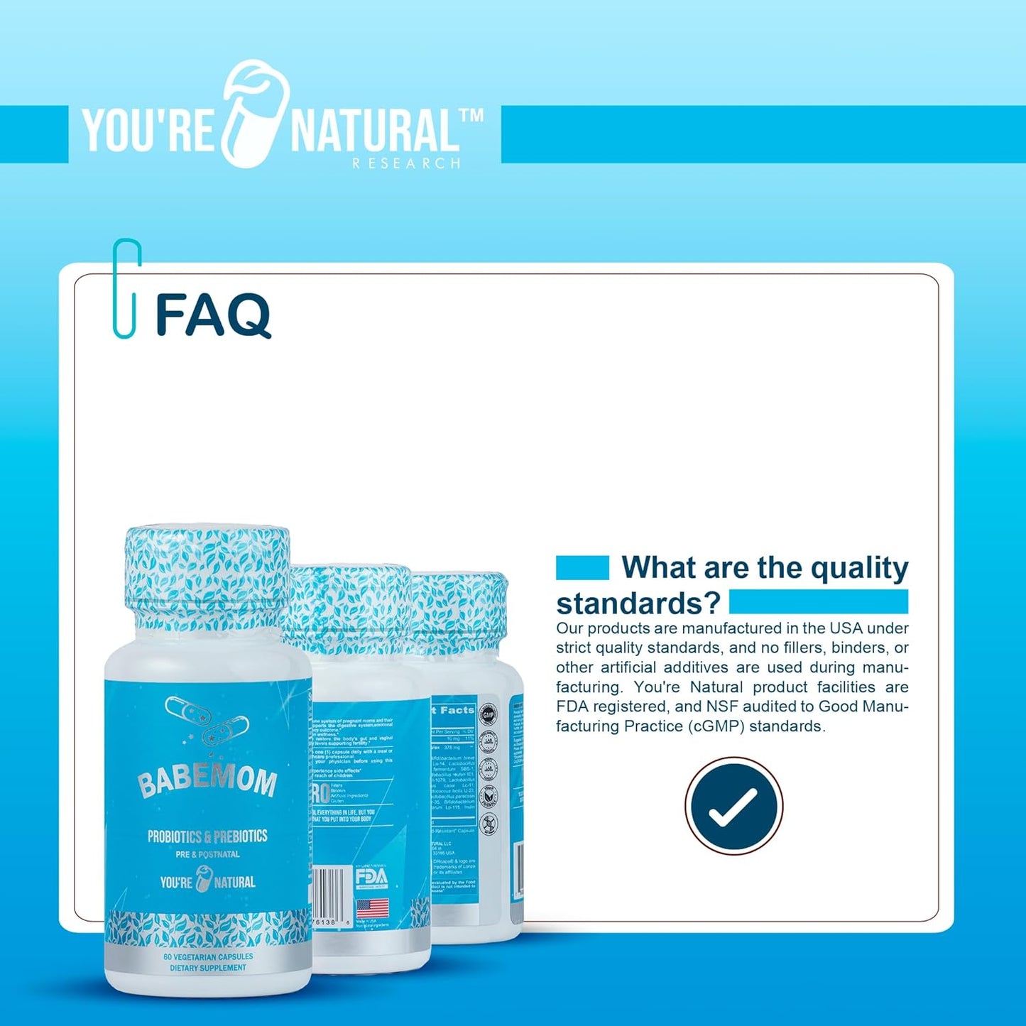 Natural Pre and Postnatal Probiotic and Prebiotic Vitamin for Women and Baby - 60 Day Supply