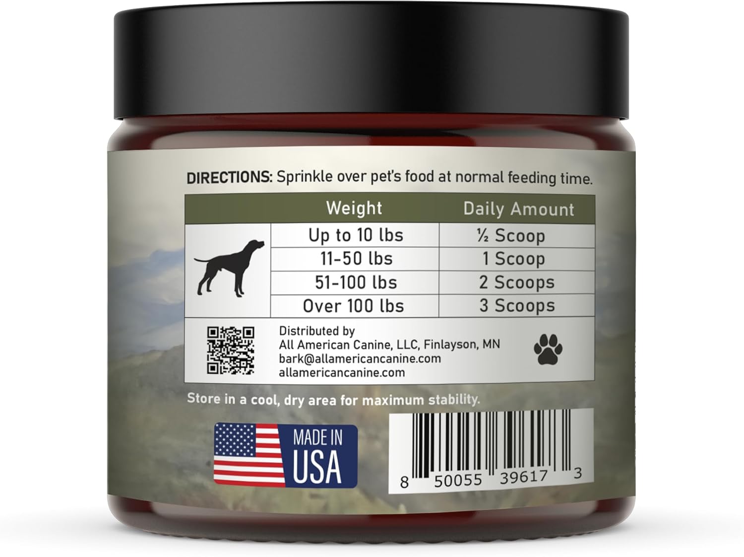 Natural Protein-Enriched Powdered Cranberry Dog Food Topper - Supports Urinary Health - 90 Servings