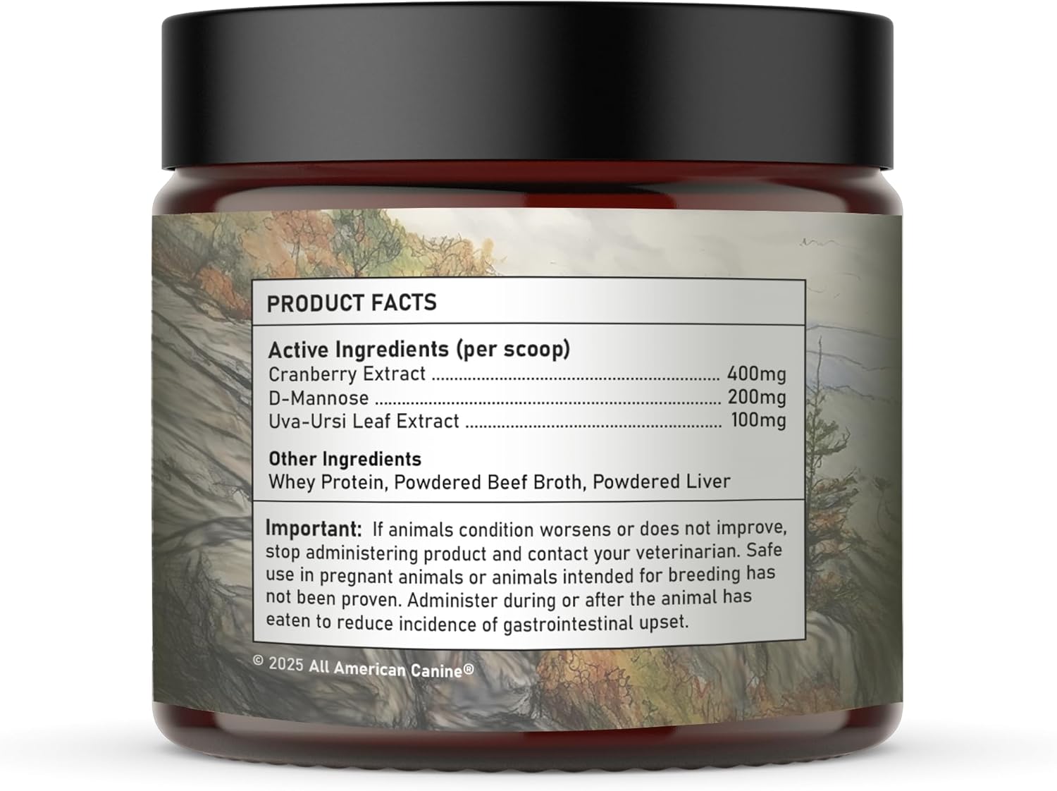 Natural Protein-Enriched Powdered Cranberry Dog Food Topper - Supports Urinary Health - 90 Servings