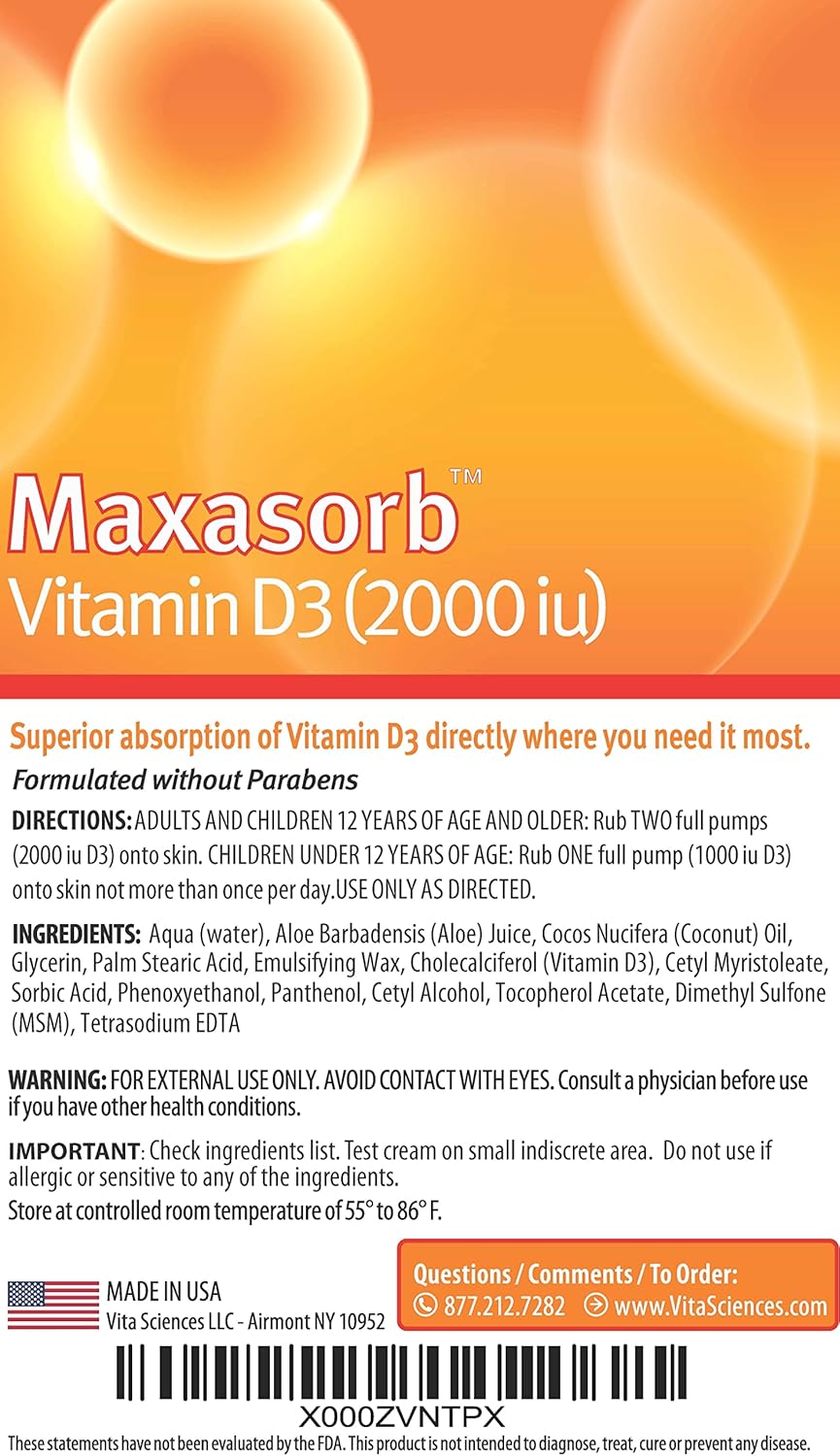 Natural Psoriasis Cream with Vitamin D3 | Paraben-Free Face and Body Cream for Healthy Skin | Maximum Absorption | 2000 IU Vitamin D Cream
