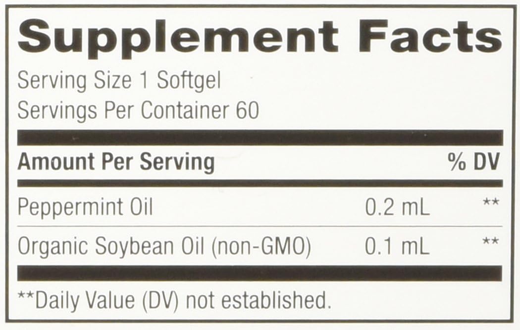 Natural Relief for Occasional Digestive Discomfort - Nature's Way Pepogest Peppermint Oil Softgels, 60 Count (Pack of 2)