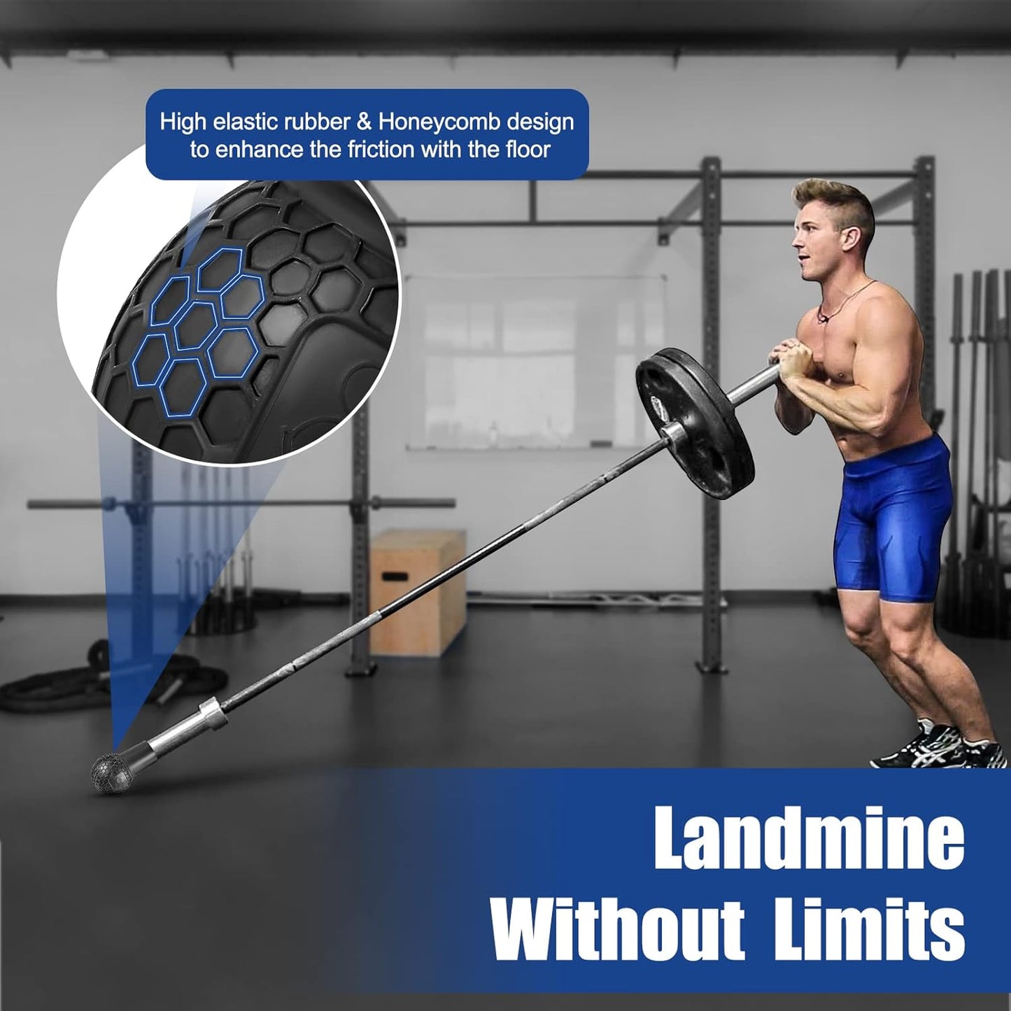 Natural Rubber HXD-ERGO Landmine Attachment for 2 Inch Olympic Bars - Ideal for Press, Row, Spin, and Split Squats