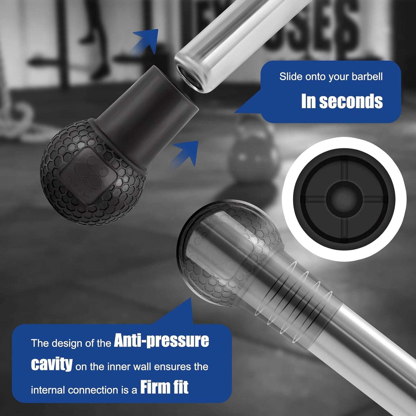 Natural Rubber HXD-ERGO Landmine Attachment for 2 Inch Olympic Bars - Ideal for Press, Row, Spin, and Split Squats