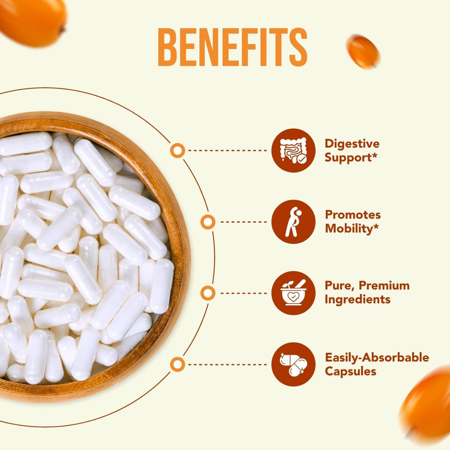 Natural Sea Buckthorn Oil Capsules - 900mg Omega 7 Fatty Acids Supplement (200 Count) - Made in USA, NON-GMO & Healthy