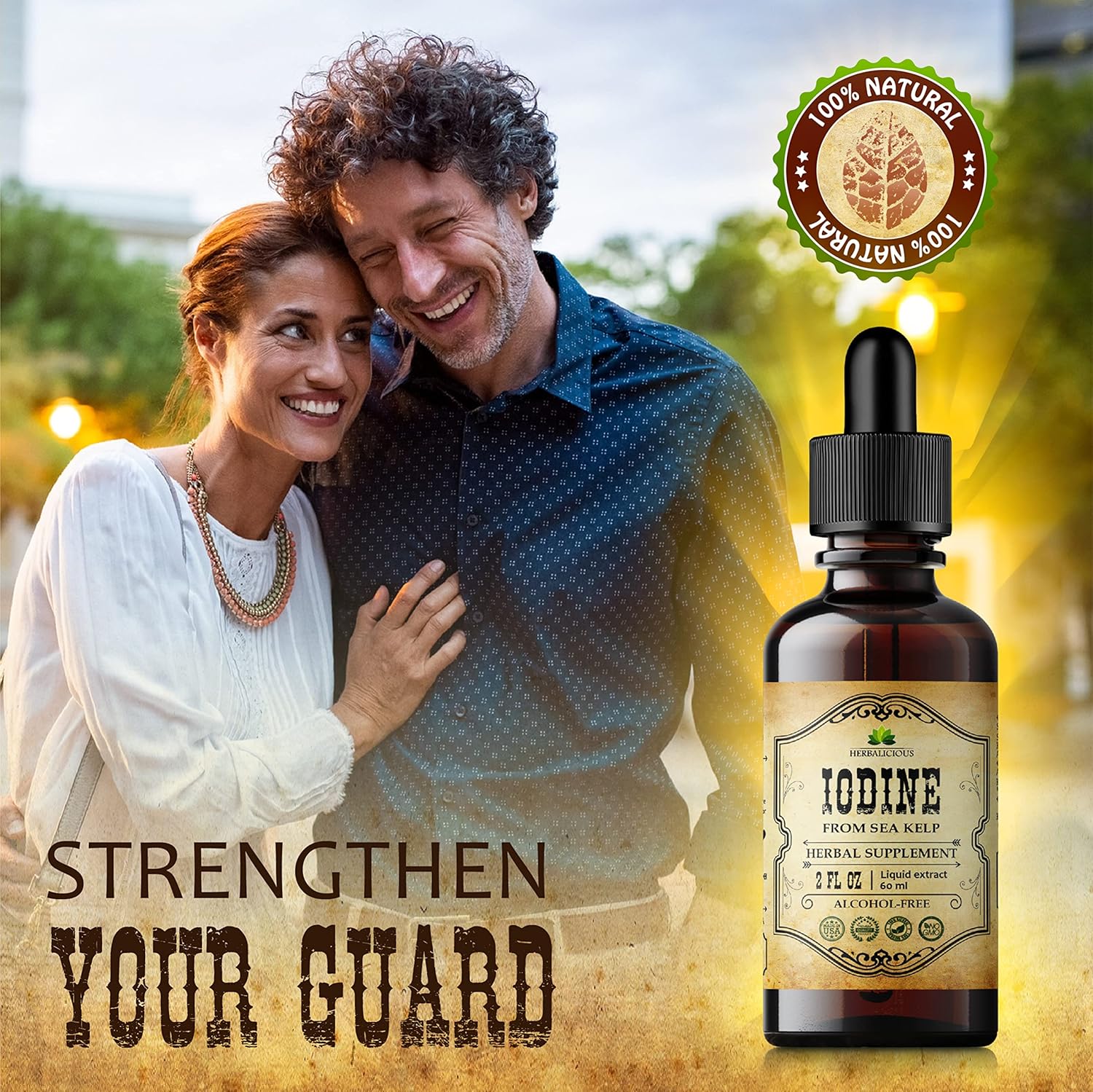 Natural Sea Kelp Drops for Thyroid Support and Energy Boost - Liquid Iodine Supplement - Vegetarian Formula - 2oz Bottle