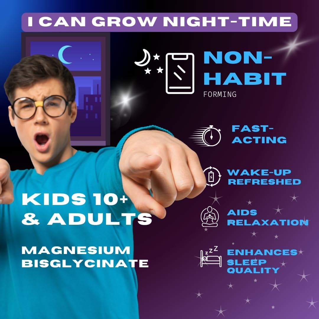 Natural Sleep Aid for Kids 10+ and Adults | Magnesium Bisglycinate & L-Theanine | Relaxium Sleep | U Relax | Promotes Growth During Sleep