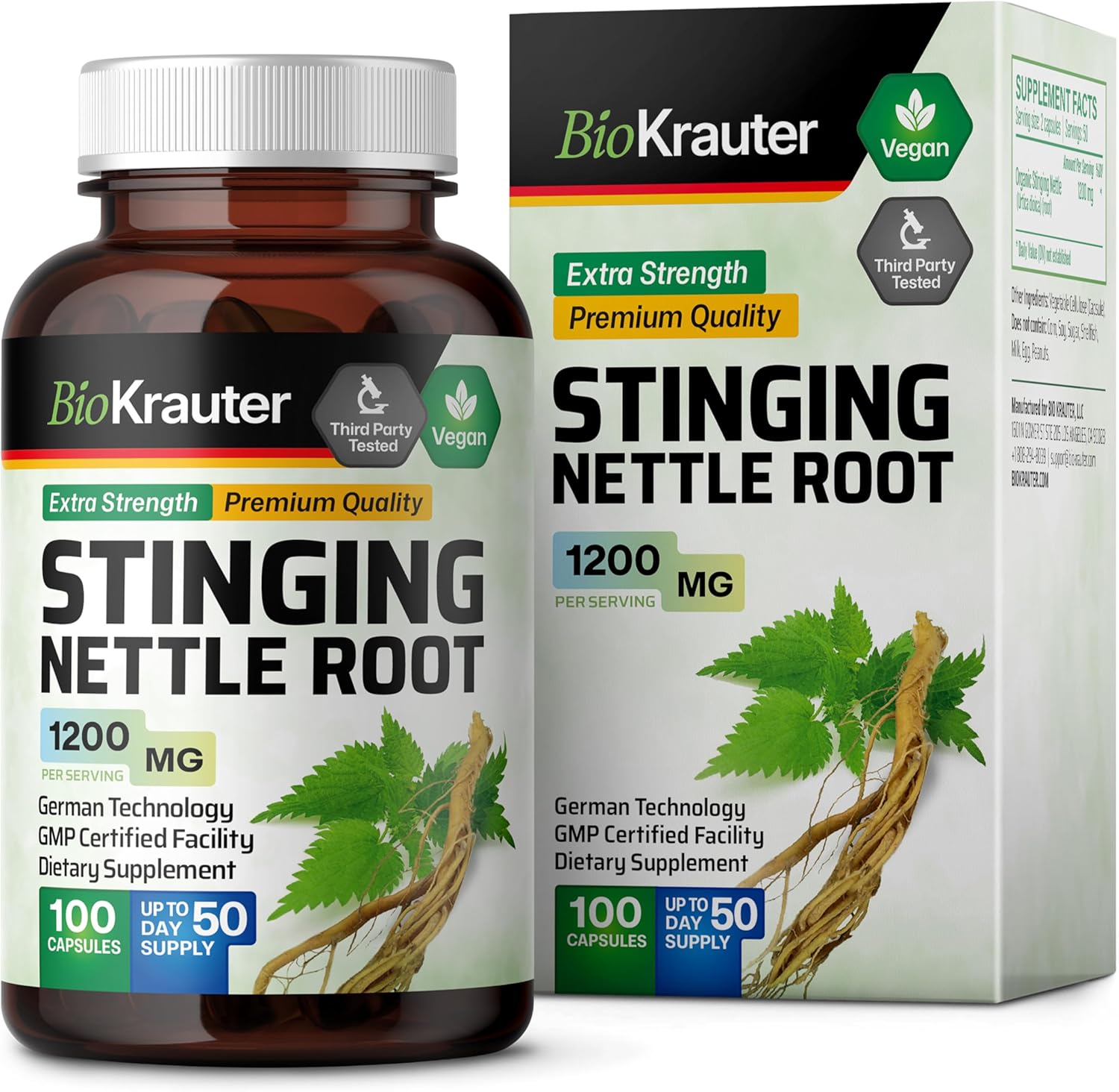 Natural Stinging Nettle Root Capsules 1200mg - Urinary Tract & Overall Support - Non GMO Herbal Supplement - BoostGo Australia