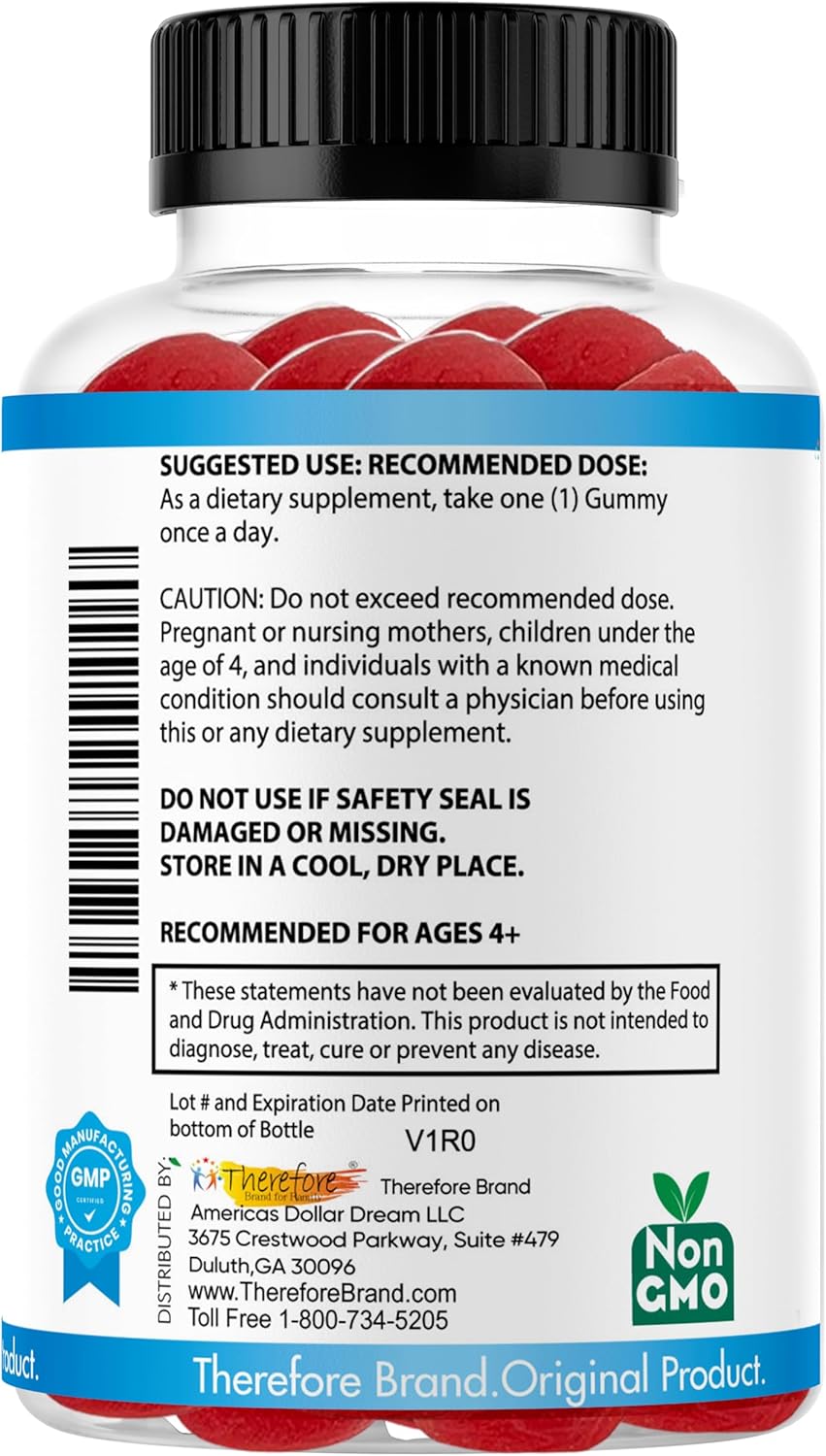 Natural Strawberry Flavored Ashwagandha Gummies for Kids & Teens - Sleep, Mood, and Focus Support - Non-GMO - 60ct