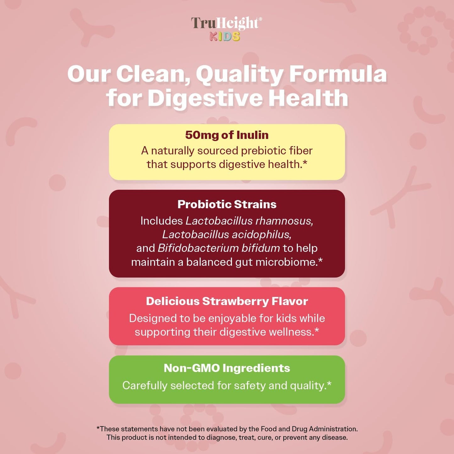 Natural Strawberry Flavored Prebiotic & Probiotic Gummies for Kids 2+, Pediatric Recommended Digestive Health Supplement with Immune Support