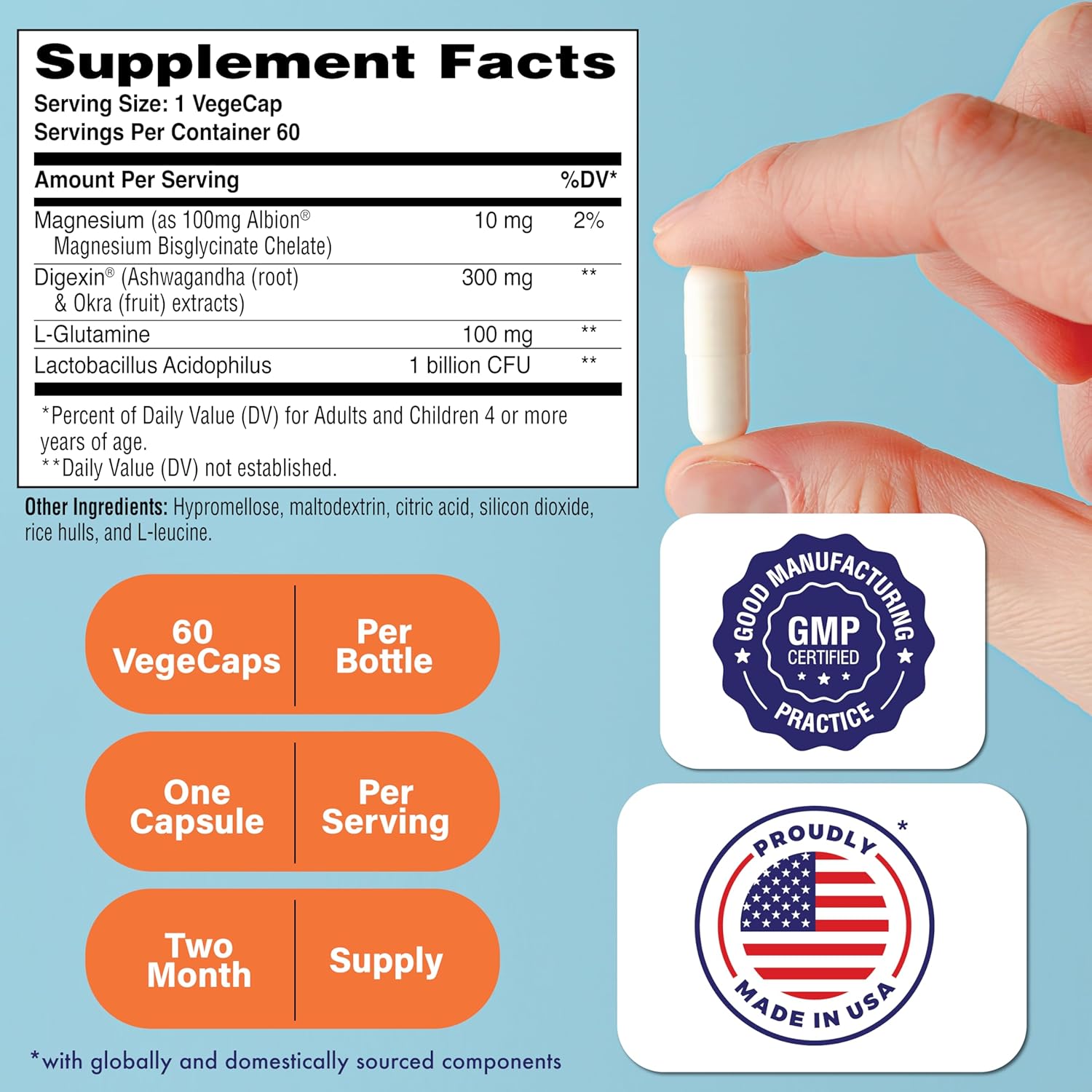 Natural Stress & Mood Support Kit with Mindful Gifts - Digexin, KSM-66 Ashwagandha, L-Theanine