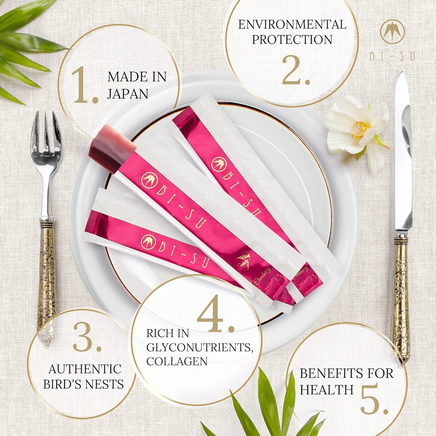 Natural Swiftlet Nests Extract Jelly Stick with Collagen, Vitamin C - Anti-Aging & Immune Boost - Cranberry Flavor, 30 PCS