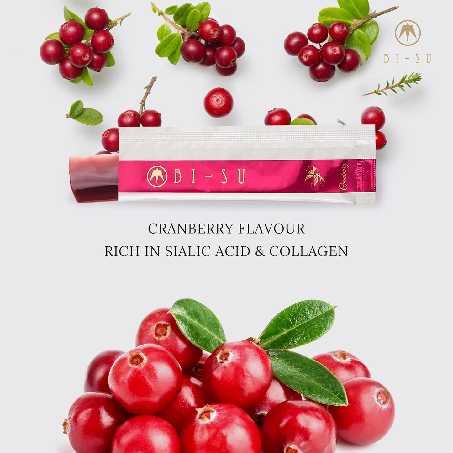 Natural Swiftlet Nests Extract Jelly Stick with Collagen, Vitamin C - Anti-Aging & Immune Boost - Cranberry Flavor, 30 PCS
