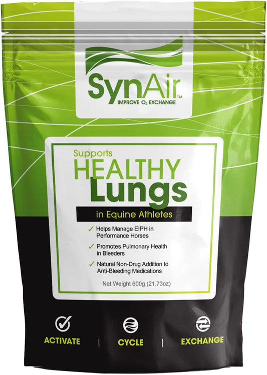 Natural SynNutra Equine SynAir-EIPH Management Supplement for Horses, Promotes Healthy Lungs, Drug-Free, Made in USA