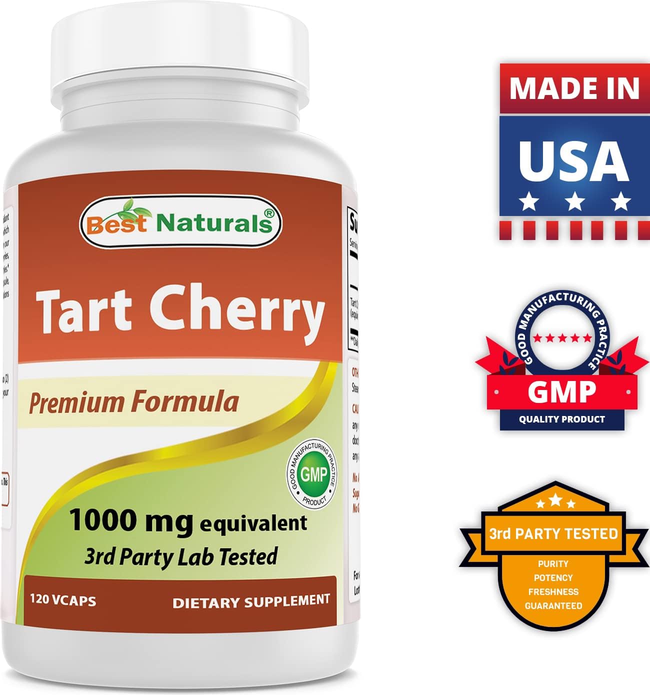 Natural Tart Cherry Extract - 1000mg Capsules x 120 (Pack of 3) - Premium Quality Supplement