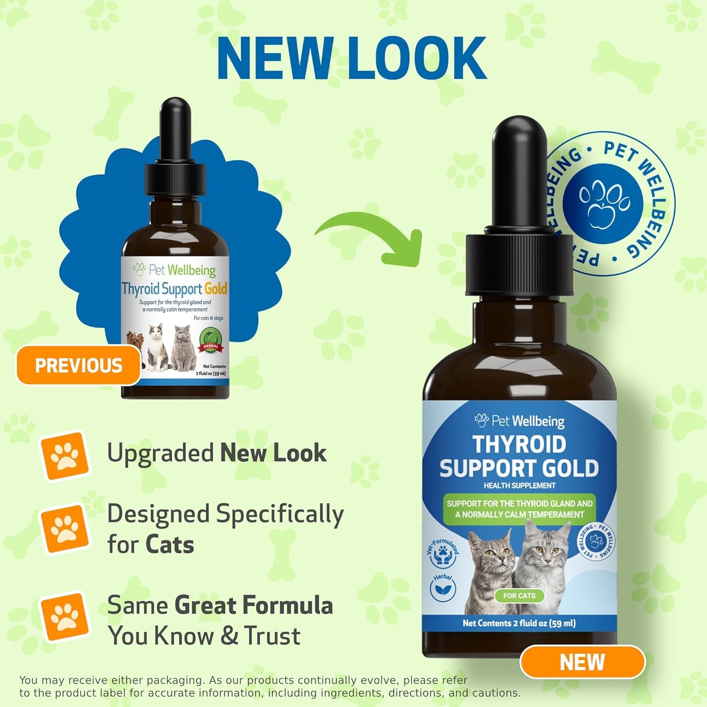 Natural Thyroid Support Supplement for Cats - Promotes Healthy Thyroid Function, Metabolism, Bugleweed & Lemon Balm - 2 fl oz