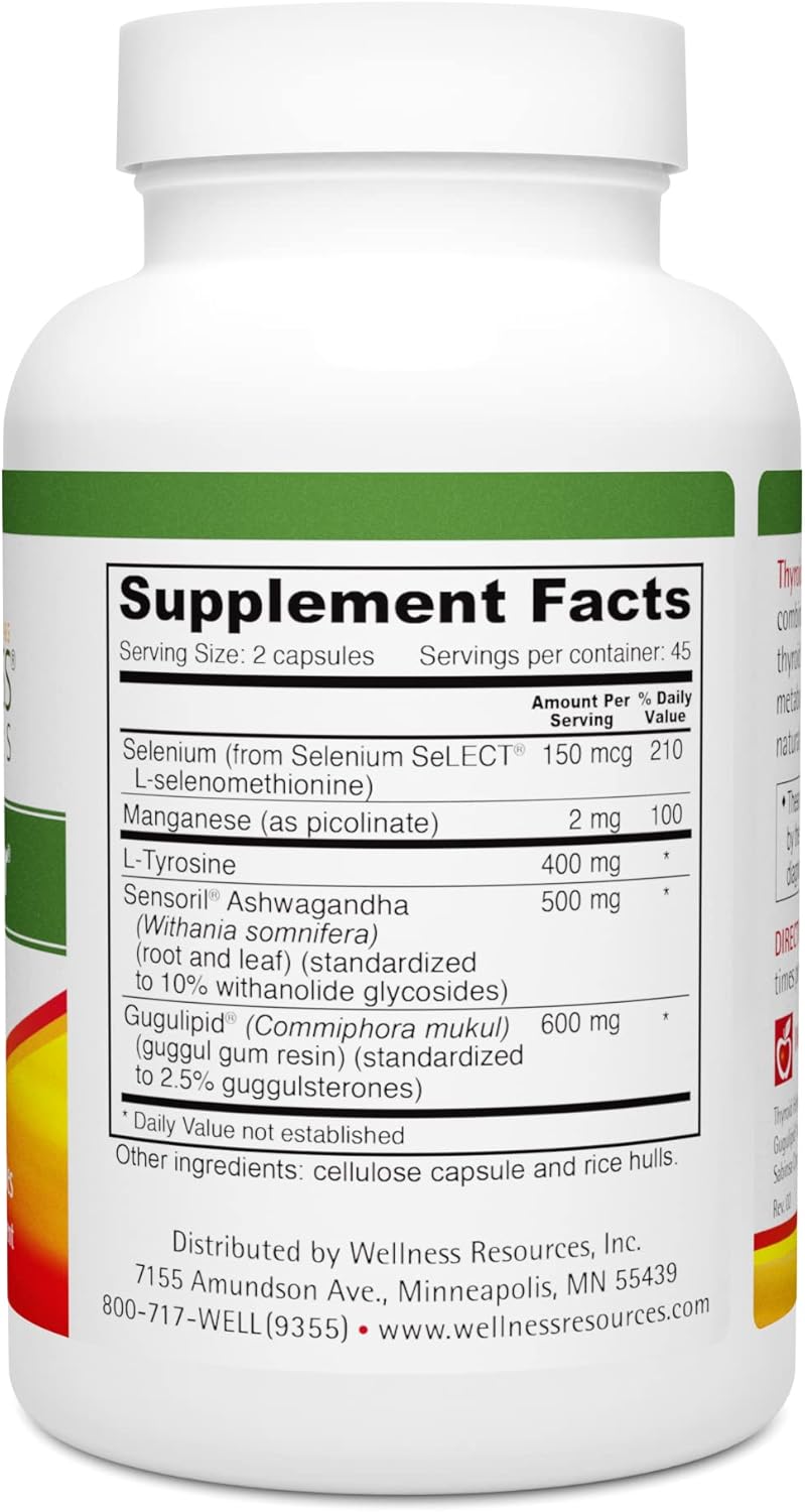 Natural Thyroid Support Supplement for Metabolism and Energy - 90 Capsules