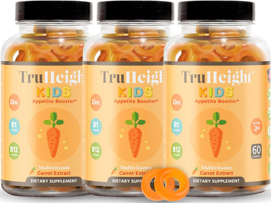 Natural TruHeight Kids Appetite Booster Gummies for Toddlers, Kids & Teens (Ages 2+) - Pediatrician Recommended Weight Gainer Vitamins - Appetite Stimulant for Underweight Children