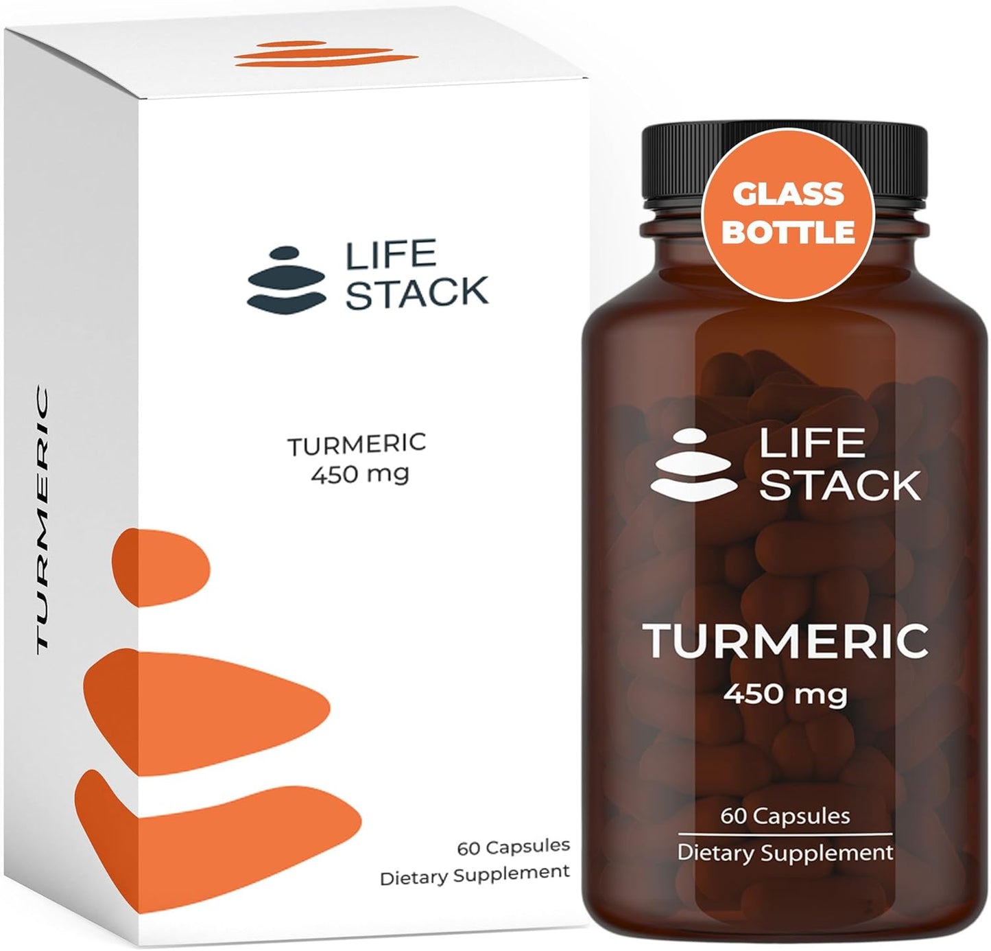 Natural Turmeric 450mg Capsules for Joint Health & Antioxidant Support - Non-GMO & Gluten-Free Formula, 60 Count