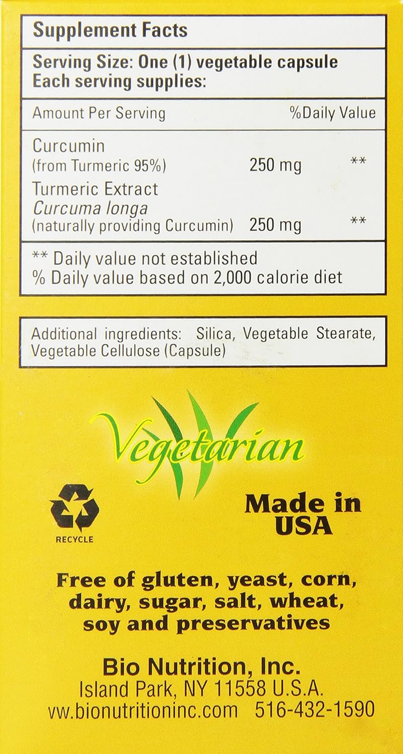 Natural Turmeric Curcumin 500mg Capsules - 50 Vegetarian Capsules