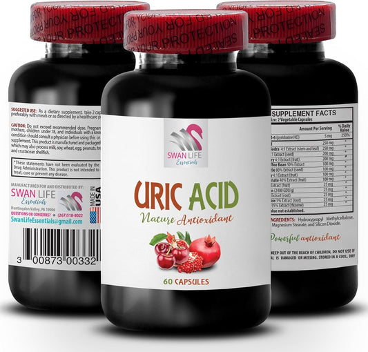 Natural Uric Acid Lowering Supplements - Pomegranate & Tart Cherry Extract Capsules