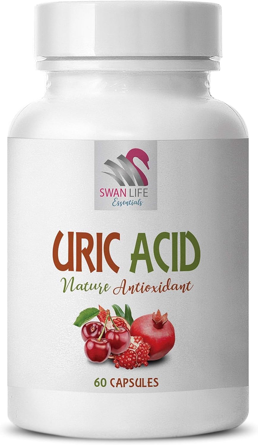 Natural Uric Acid Lowering Supplements - Pomegranate & Tart Cherry Extract Capsules