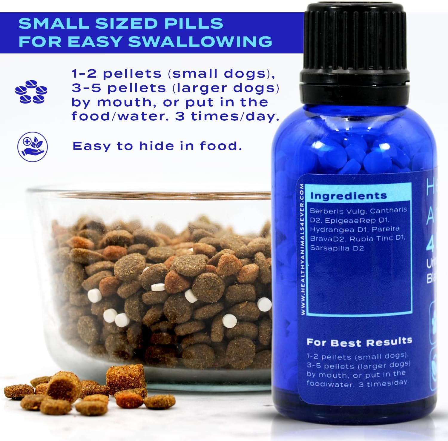 Natural Urinary Support for Dogs - Bladder and Kidney Health - Non-GMO, Organic, Homeopathic - 300 ct