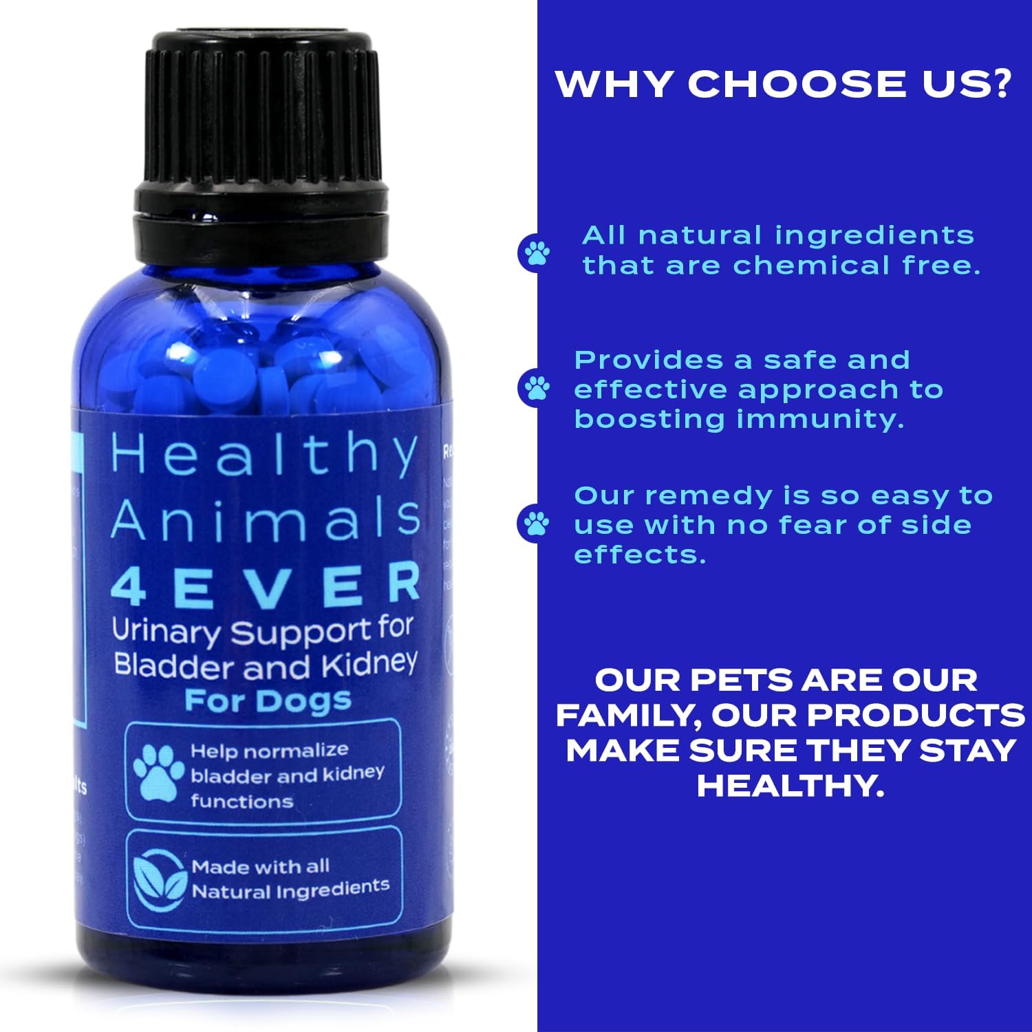 Natural Urinary Support for Dogs - Bladder and Kidney Health - Non-GMO, Organic, Homeopathic - 300 ct