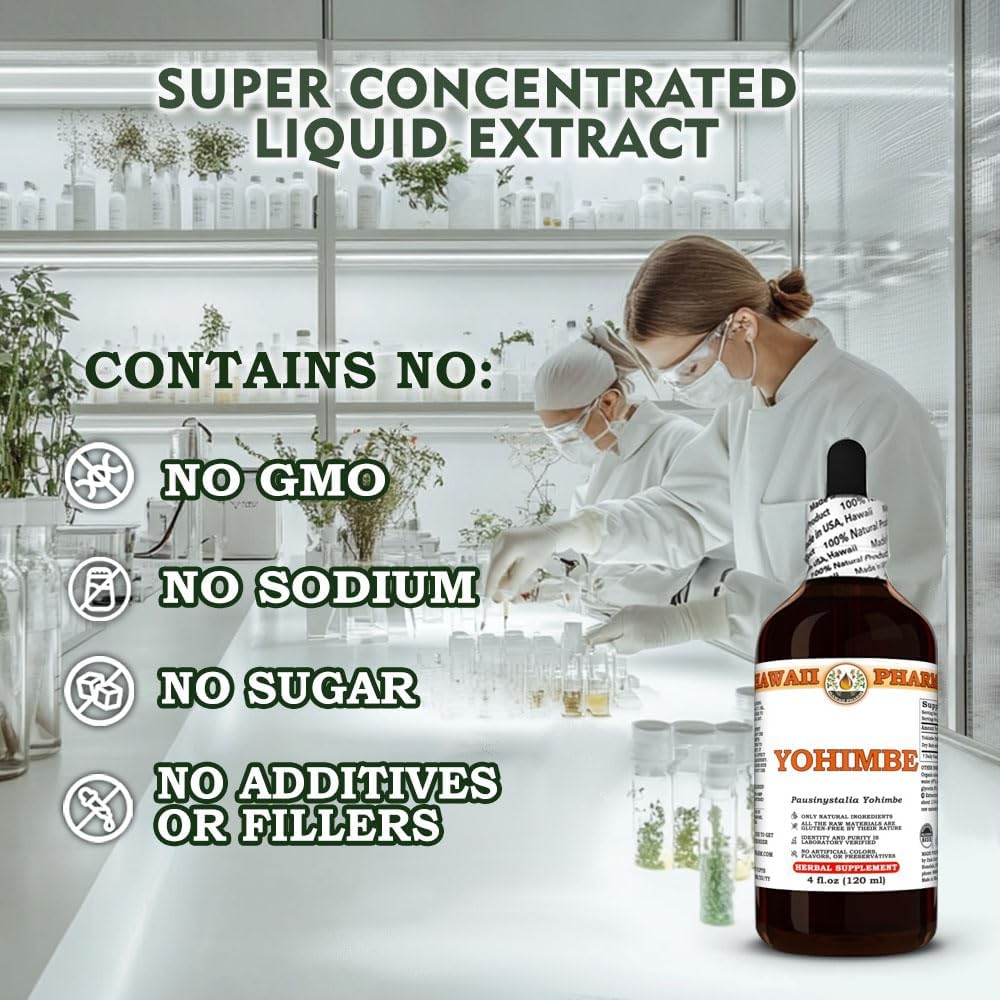 Natural Vegan Yohimbe Dry Bark Tincture Extract - 32 fl.oz from Hawaii Pharm