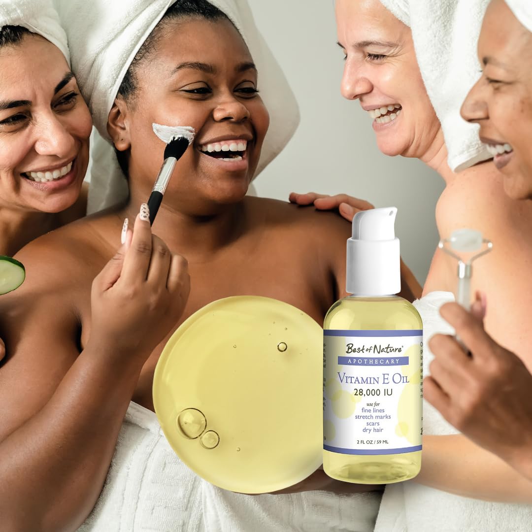 Natural Vitamin E Oil 28,000 IU - Unscented Moisturizer for Hair, Skin, Face, and Hands - Repair Formula for Damage
