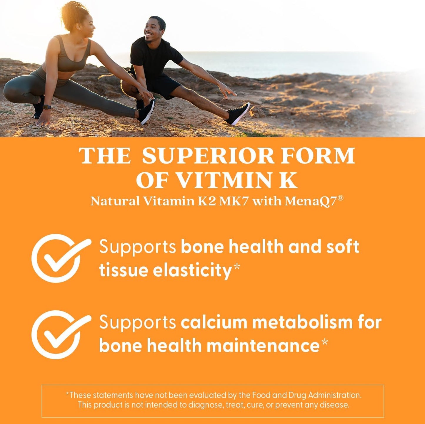 Natural Vitamin K2 MK-7 for Tissue & Bone Health - Non-GMO, Gluten Free, Soy Free, Vegan - 60 Veggie Capsules by Doctor's BEST