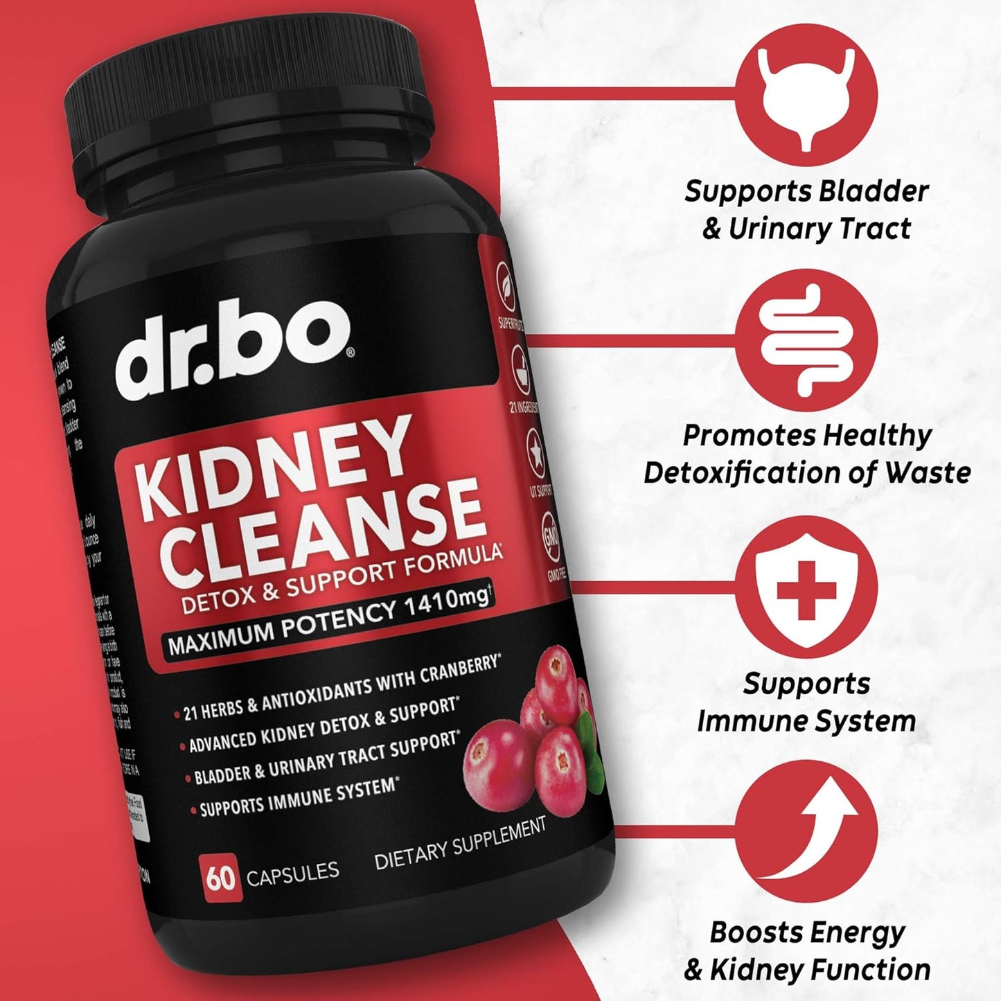 Natural Water Retention Relief - Herbal Diuretic Supplement for Kidney Cleanse - Supports Bladder Control and Urinary Tract Health - Renal Formula to Repair Kidneys